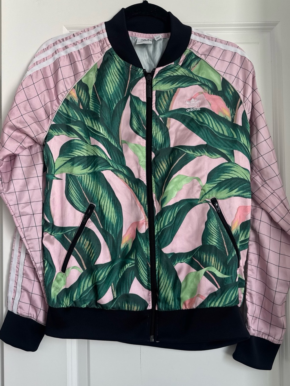 Adidas x Farm Rio Three Stripe Palm Leaf Print Track Jacket Medium